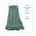 Boardwalk Mop Head, Premium Standard Head, Cotton/Rayon Fiber, Medium, Green, 12/Carton (502GNNB)