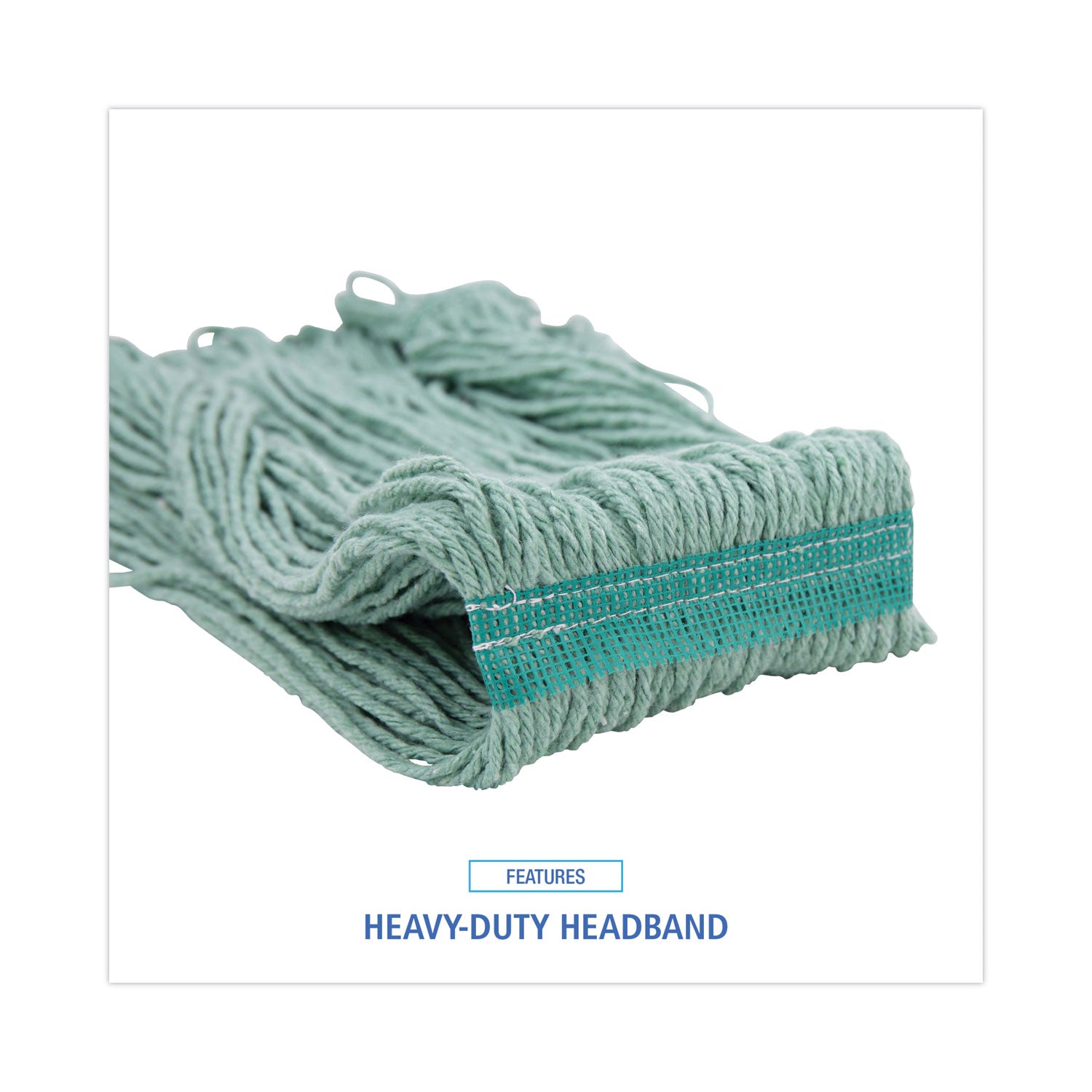 Boardwalk Mop Head, Premium Standard Head, Cotton/Rayon Fiber, Medium, Green, 12/Carton (502GNNB)