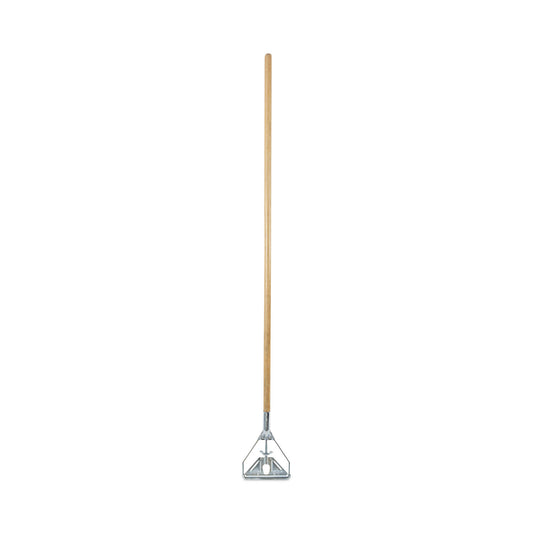 Boardwalk Screw Clamp Metal Head Wooden Mop Handle, #20+, 1.13" dia x 62", Natural (603)