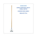 Boardwalk Screw Clamp Metal Head Wooden Mop Handle, #20+, 1.13" dia x 62", Natural (603)