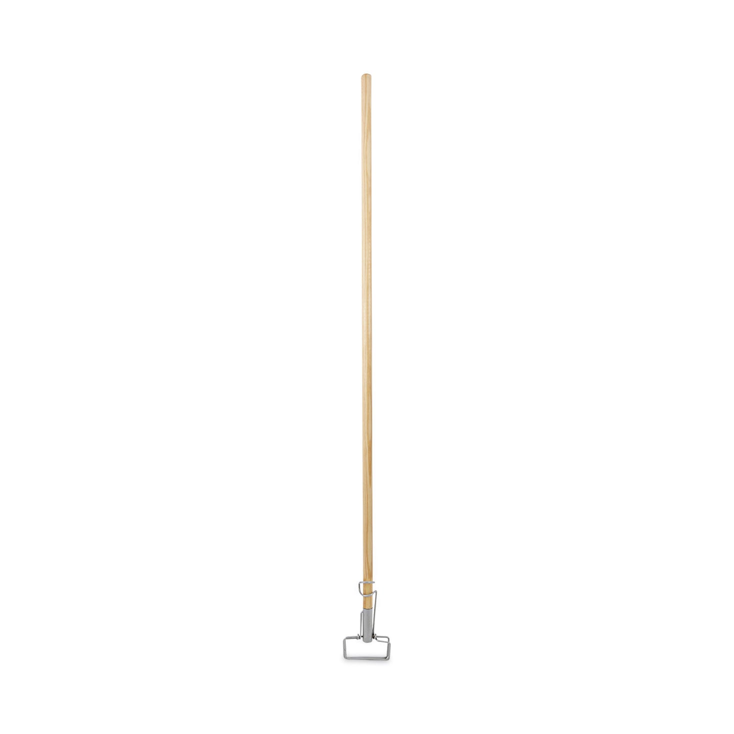 Boardwalk Spring Grip Metal Head Mop Handle for Most Mop Heads, Wood, 60", Natural (609)