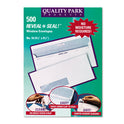 Quality Park Reveal-N-Seal Security-Tint Envelope, Address Window, #10, Commercial Flap, Self-Adhesive Closure, 4.13 x 9.5, White, 500/Box (67418)