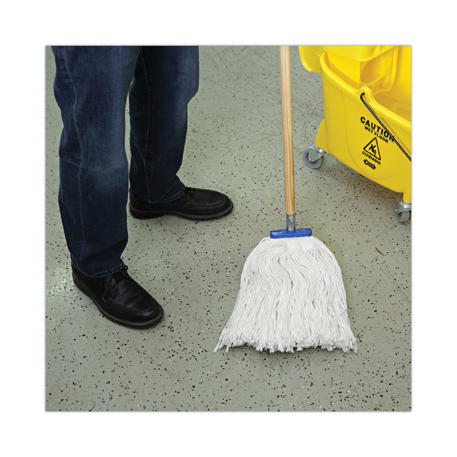 Boardwalk Cut-End Lie-Flat Wet Mop Head, Rayon, 16oz, White, 12/Carton (716RCT)