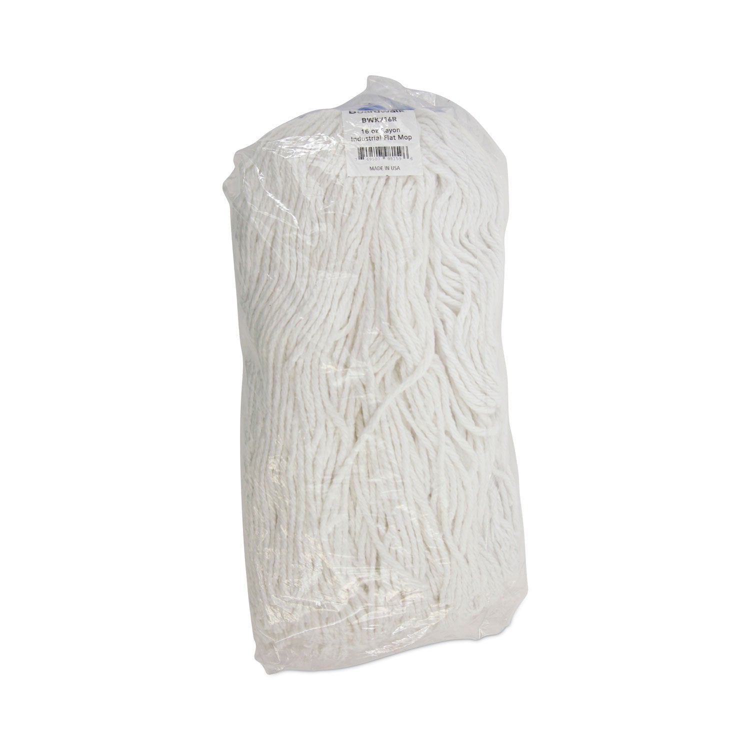 Boardwalk Cut-End Lie-Flat Wet Mop Head, Rayon, 16oz, White, 12/Carton (716RCT)