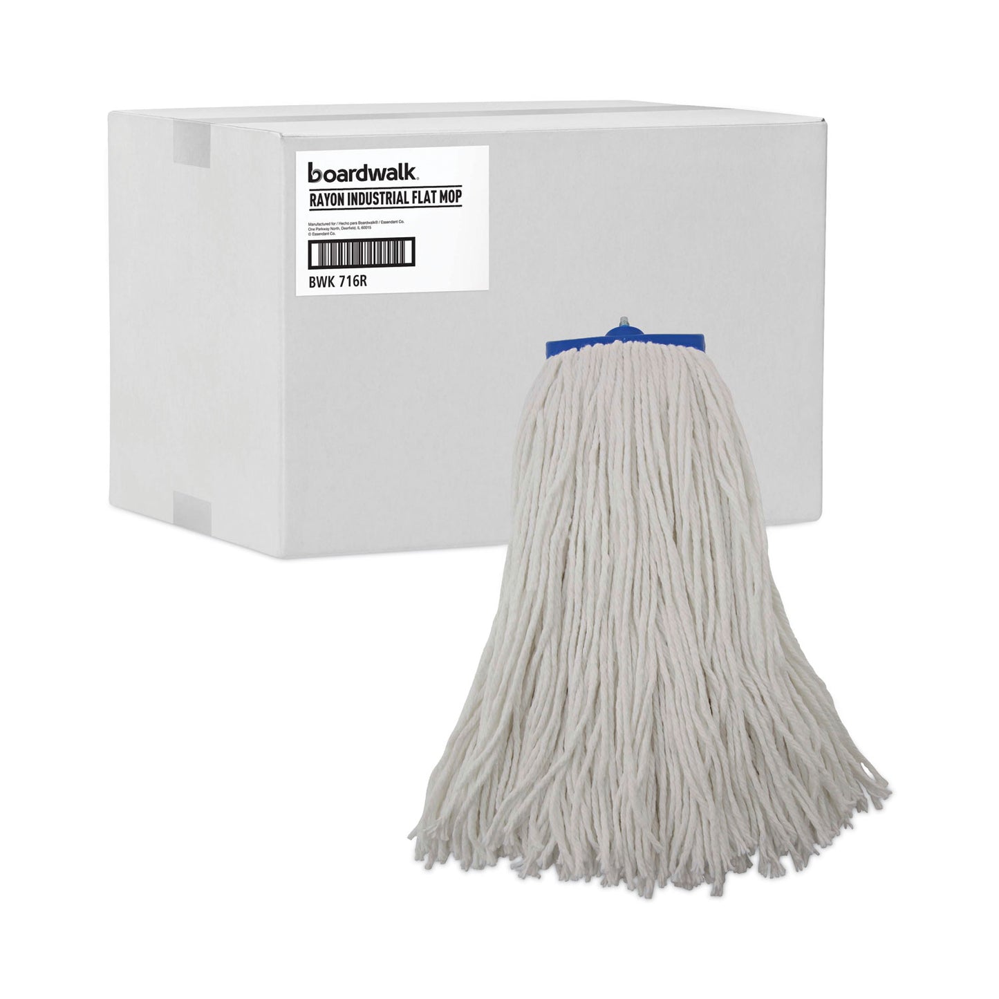 Boardwalk Cut-End Lie-Flat Wet Mop Head, Rayon, 16oz, White, 12/Carton (716RCT)