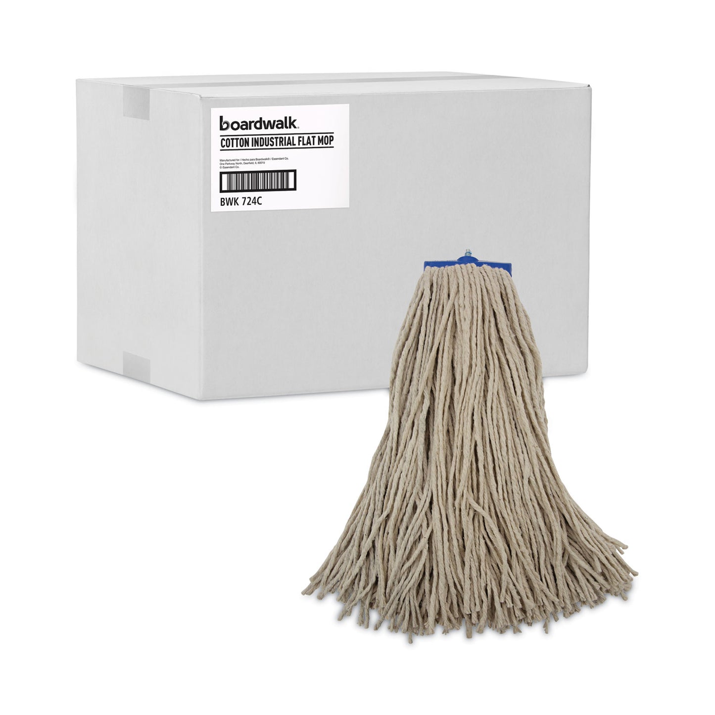 Boardwalk Cut-End Lie-Flat Wet Mop Head, Cotton, 24oz, White (724CEA)