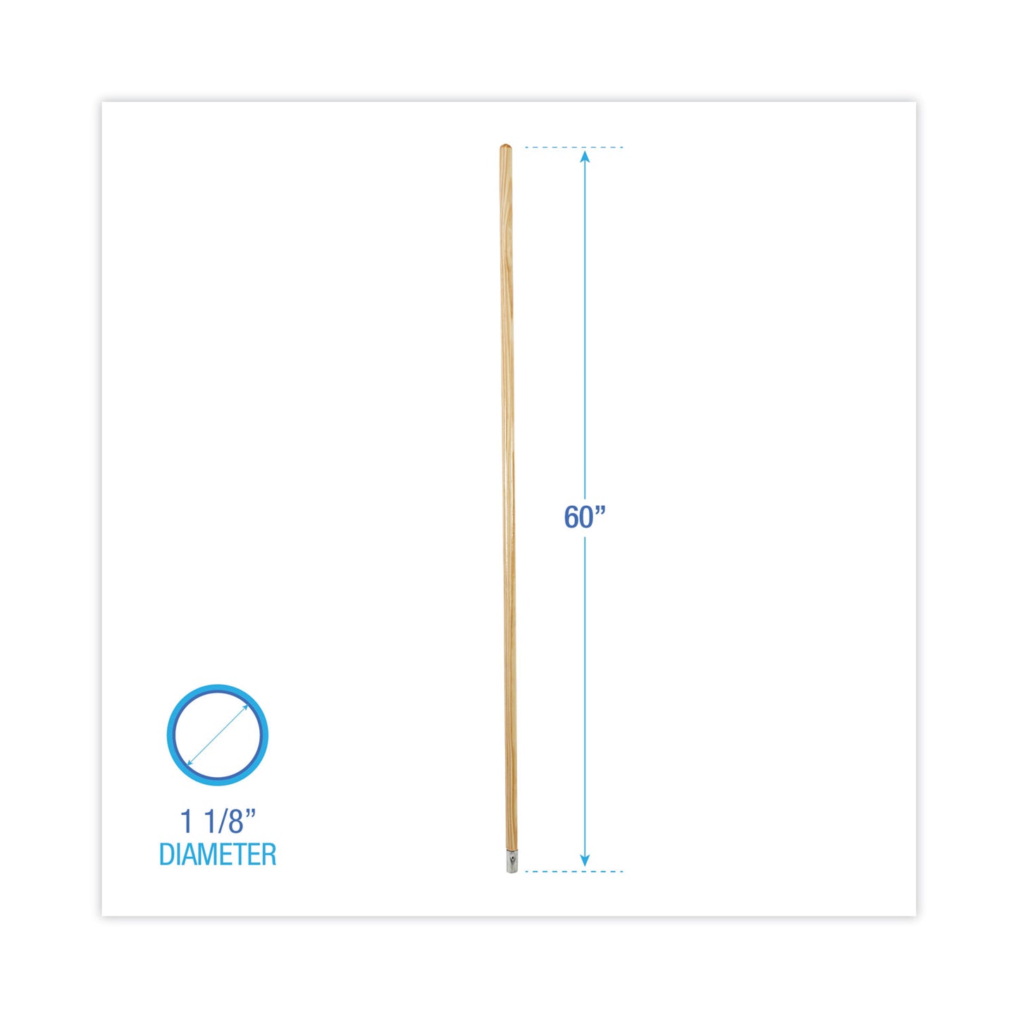 Boardwalk Lie-Flat Screw-In Mop Handle, Lacquered Wood, 1.13" dia x 60", Natural (834)