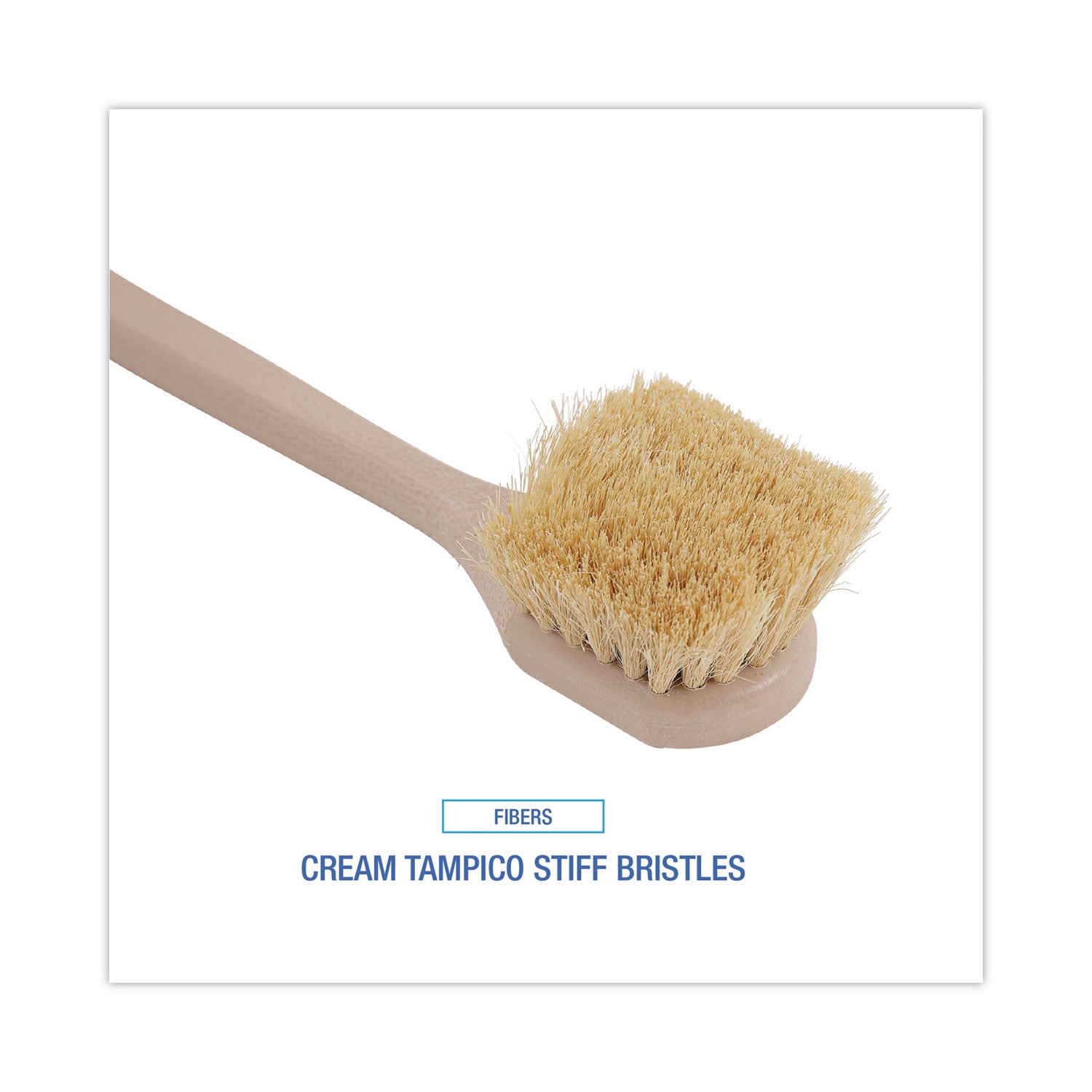 Boardwalk Utility Brush, Cream Tampico Bristles, 5.5" Brush, 14.5" Tan Plastic Handle (4220)