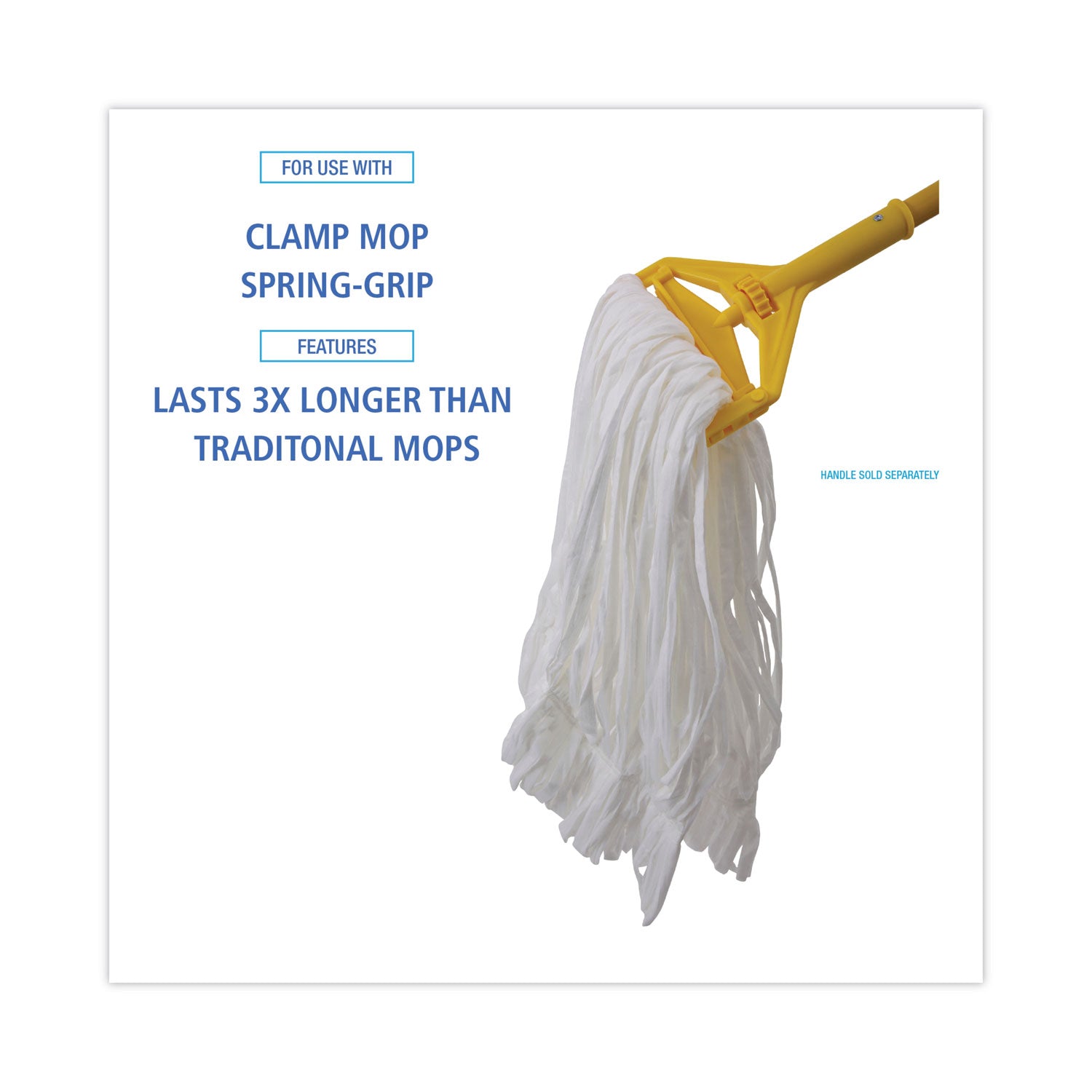 Boardwalk Mop Head, Looped, Enviro Clean With Tailband, Large, White, 12/Carton (8003)