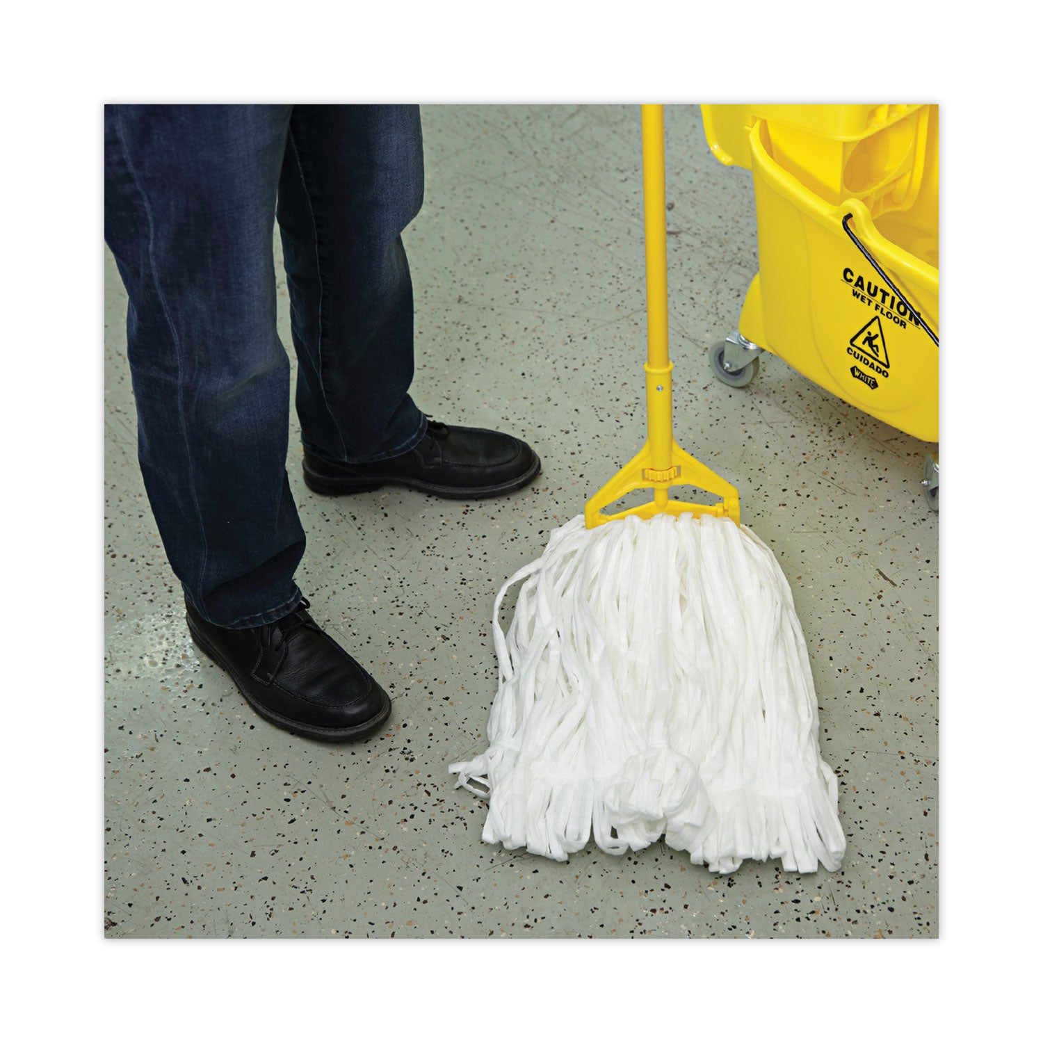 Boardwalk Mop Head, Looped, Enviro Clean With Tailband, Large, White, 12/Carton (8003)