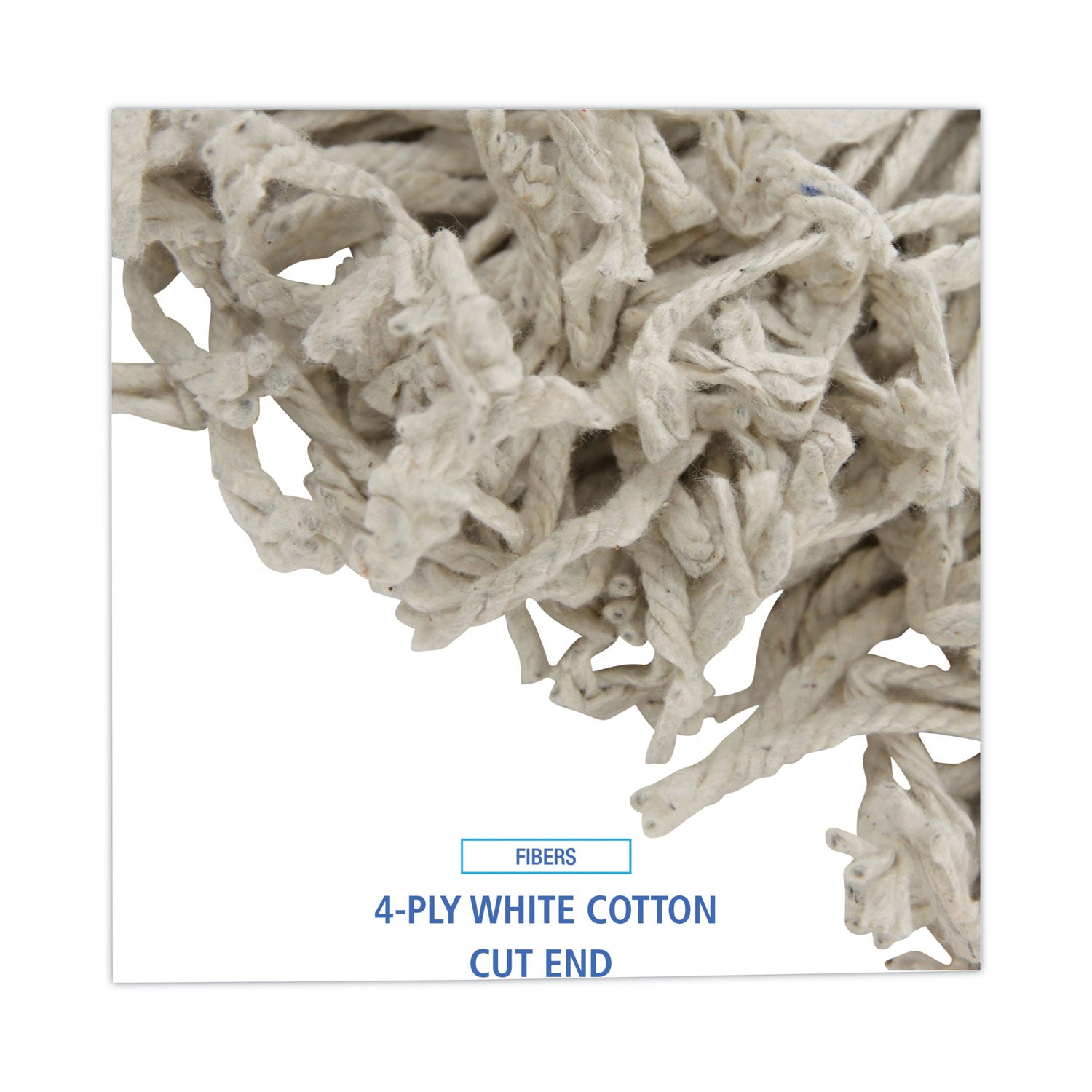 Boardwalk Mop Head, Cotton, Cut-End, White, 4-Ply, #16 Band, 12/Carton (CM02016S)