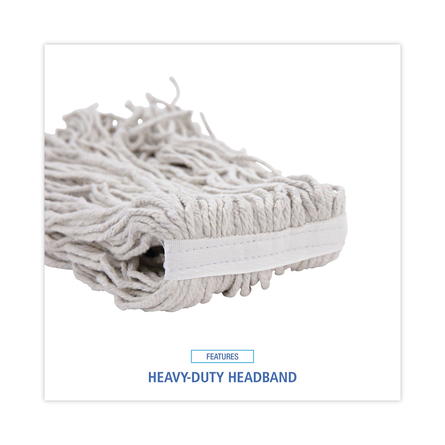 Boardwalk Banded Mop Head, Cotton, Cut-End, White, 16 oz, 12/Carton (CM20016)