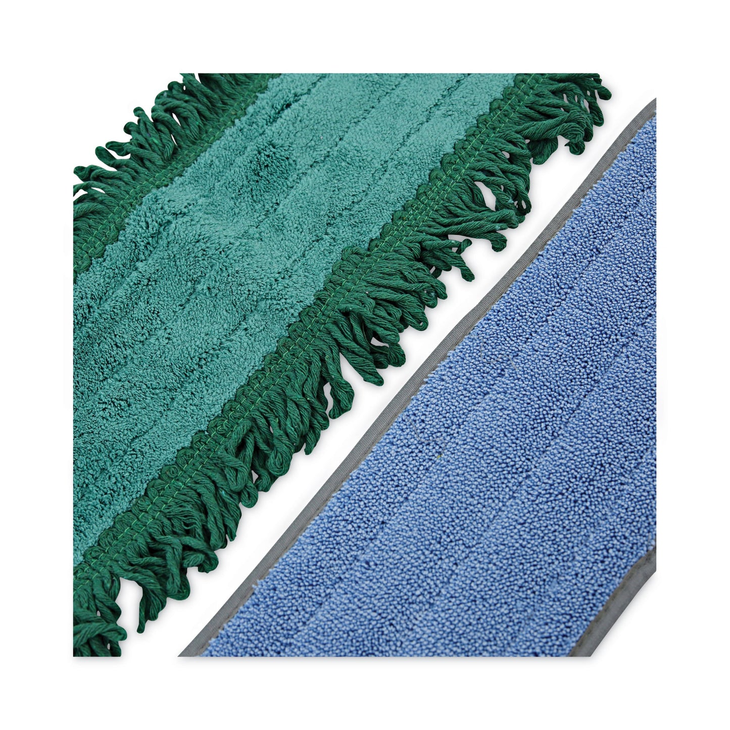 Boardwalk Microfiber Cleaning Kit, 18" Wide Blue/Green Microfiber Head, 35" to 60" Gray Aluminum Handle (MFKIT)