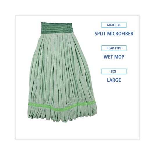 Boardwalk Microfiber Looped-End Wet Mop Head, Large, Green, 12/Carton (MWTLGCT)