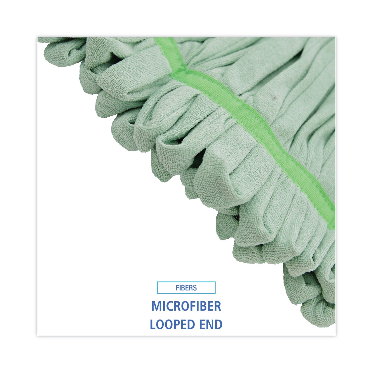 Boardwalk Microfiber Looped-End Wet Mop Head, Large, Green, 12/Carton (MWTLGCT)