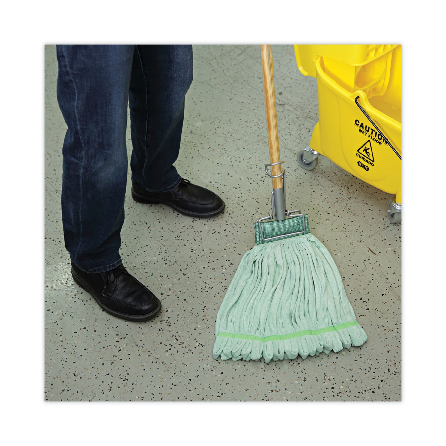 Boardwalk Microfiber Looped-End Wet Mop Head, Large, Green, 12/Carton (MWTLGCT)