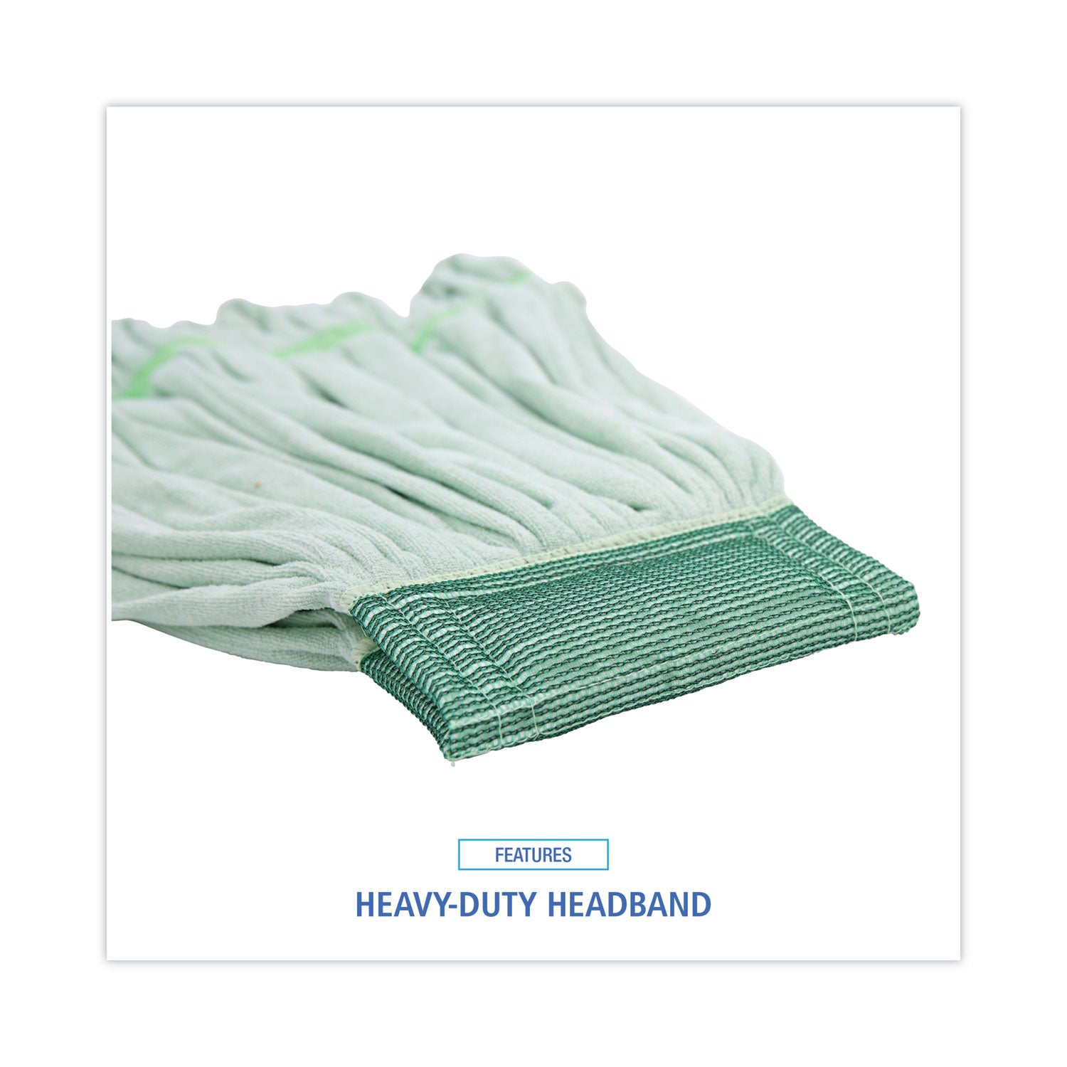 Boardwalk Microfiber Looped-End Wet Mop Head, Medium, Green (MWTMG)