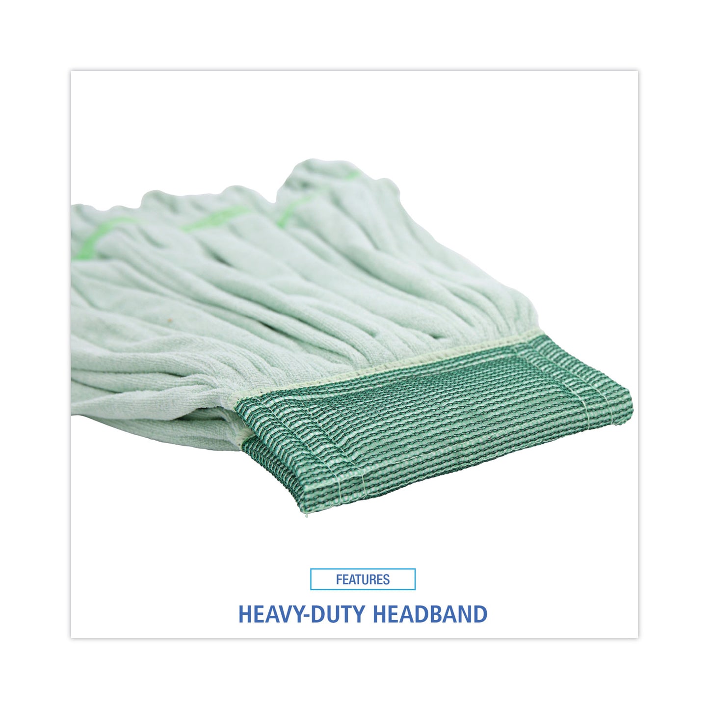 Boardwalk Microfiber Looped-End Wet Mop Heads, Medium, Green, 12/Carton (MWTMGCT)