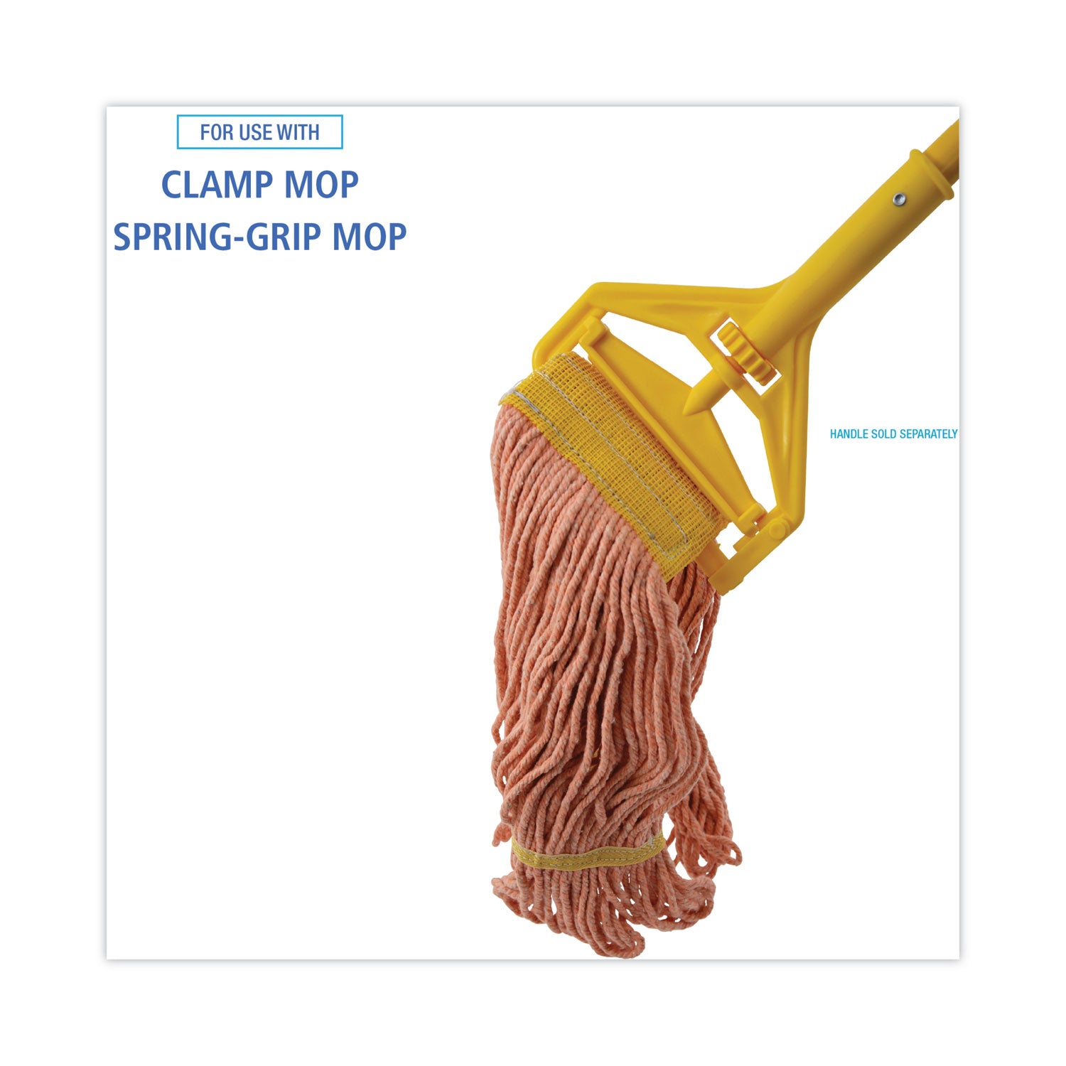 Boardwalk Super Loop Wet Mop Head, Cotton/Synthetic Fiber, 5" Headband, Small Size, Orange, 12/Carton (501OR)