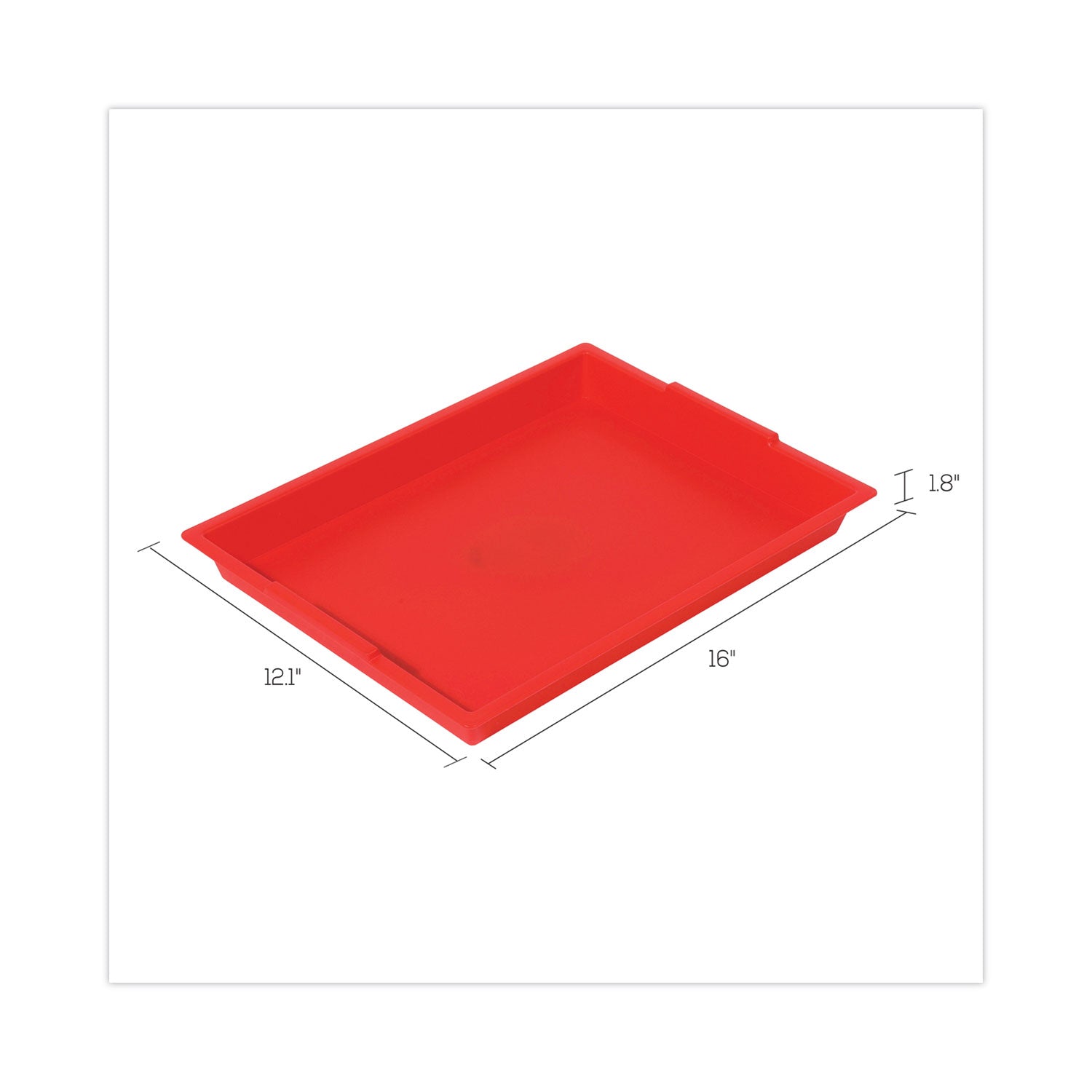 Deflecto Little Artist Antimicrobial Finger Paint Tray, 16 x 1.8 x 12, Red (39507RED)