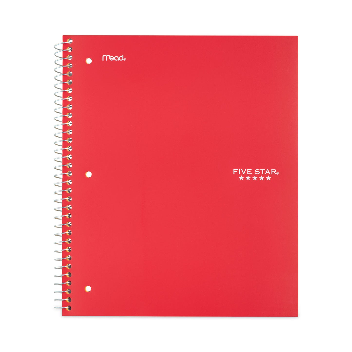 Five Star Wirebound Notebook with Two Pockets, 1-Subject, Wide/Legal Rule, Red Cover, (100) 10.5" x 8" Sheets (5200)