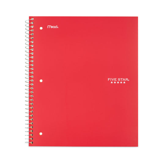 Five Star Wirebound Notebook with Two Pockets, 1-Subject, Wide/Legal Rule, Red Cover, (100) 10.5" x 8" Sheets (5200)