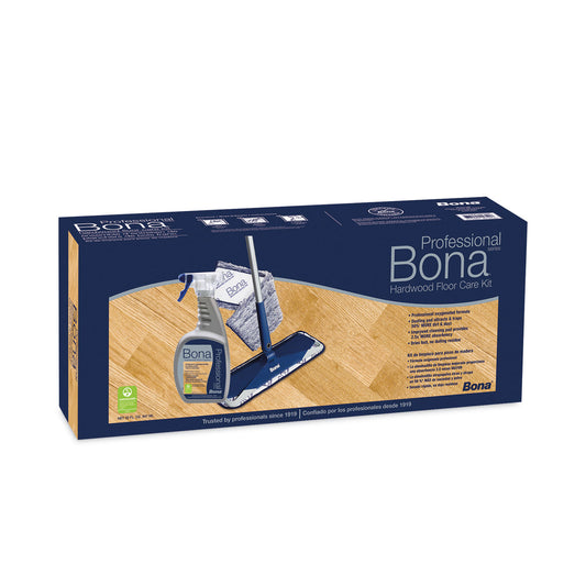 Bona Hardwood Floor Care Kit, 15" Wide Microfiber Head, 52" Blue Steel Handle (WM710013398)