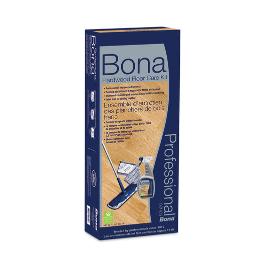 Bona Hardwood Floor Care Kit, 15" Wide Microfiber Head, 52" Blue Steel Handle (WM710013398)