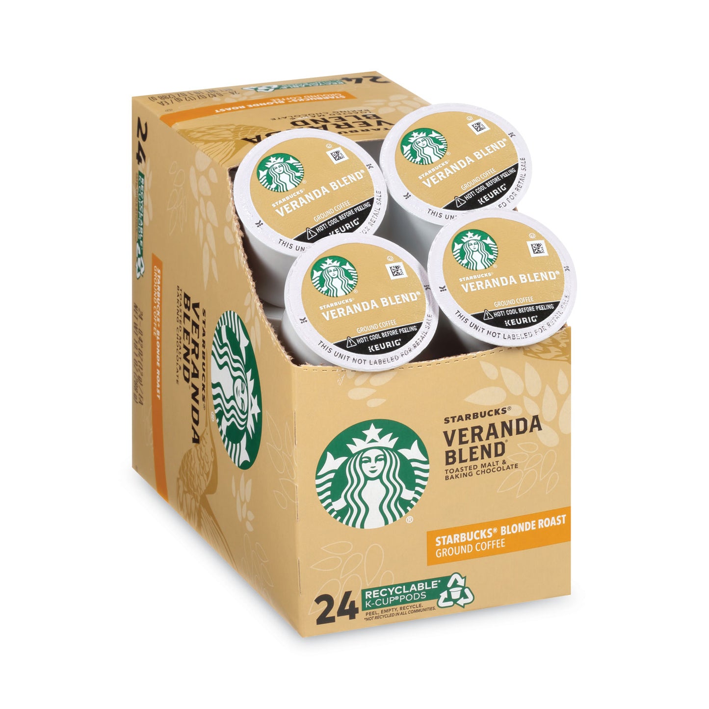 Starbucks Veranda Blend Coffee K-Cups Pack, 24/Box (011111159)