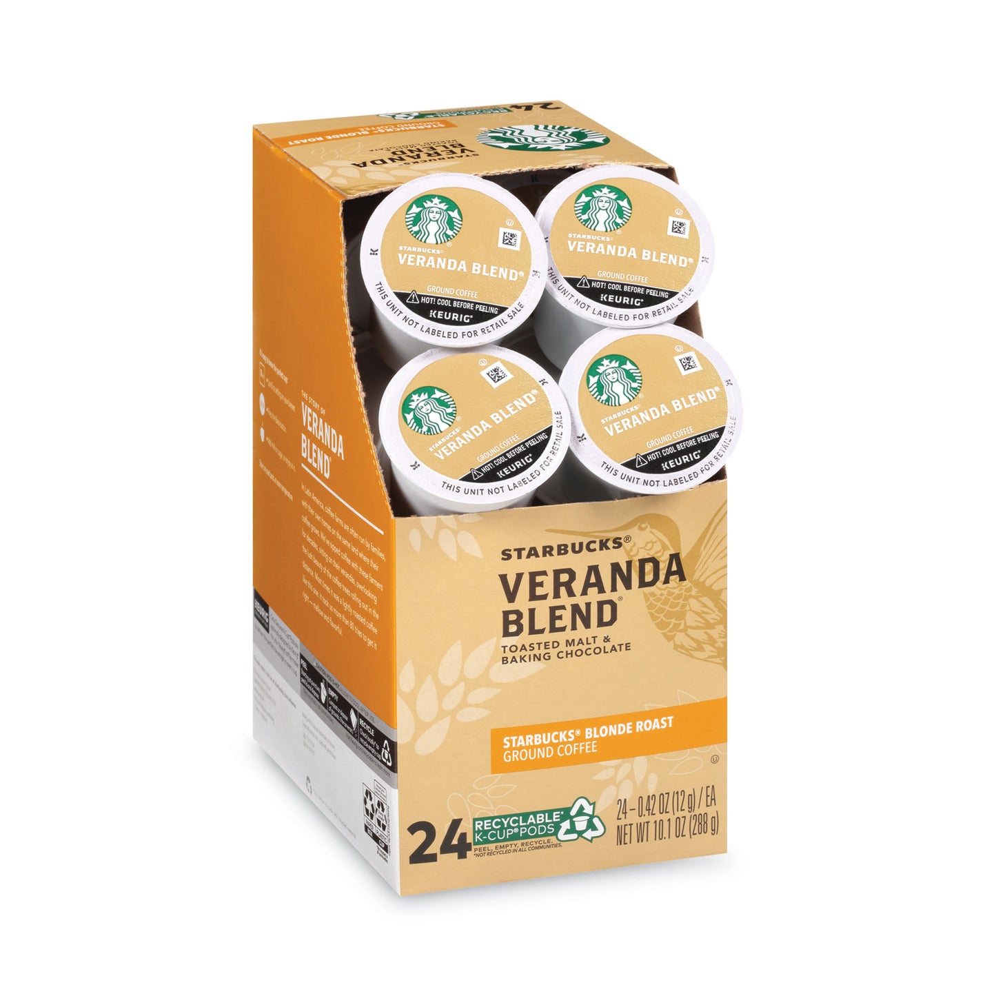 Starbucks Veranda Blend Coffee K-Cups Pack, 24/Box (011111159)