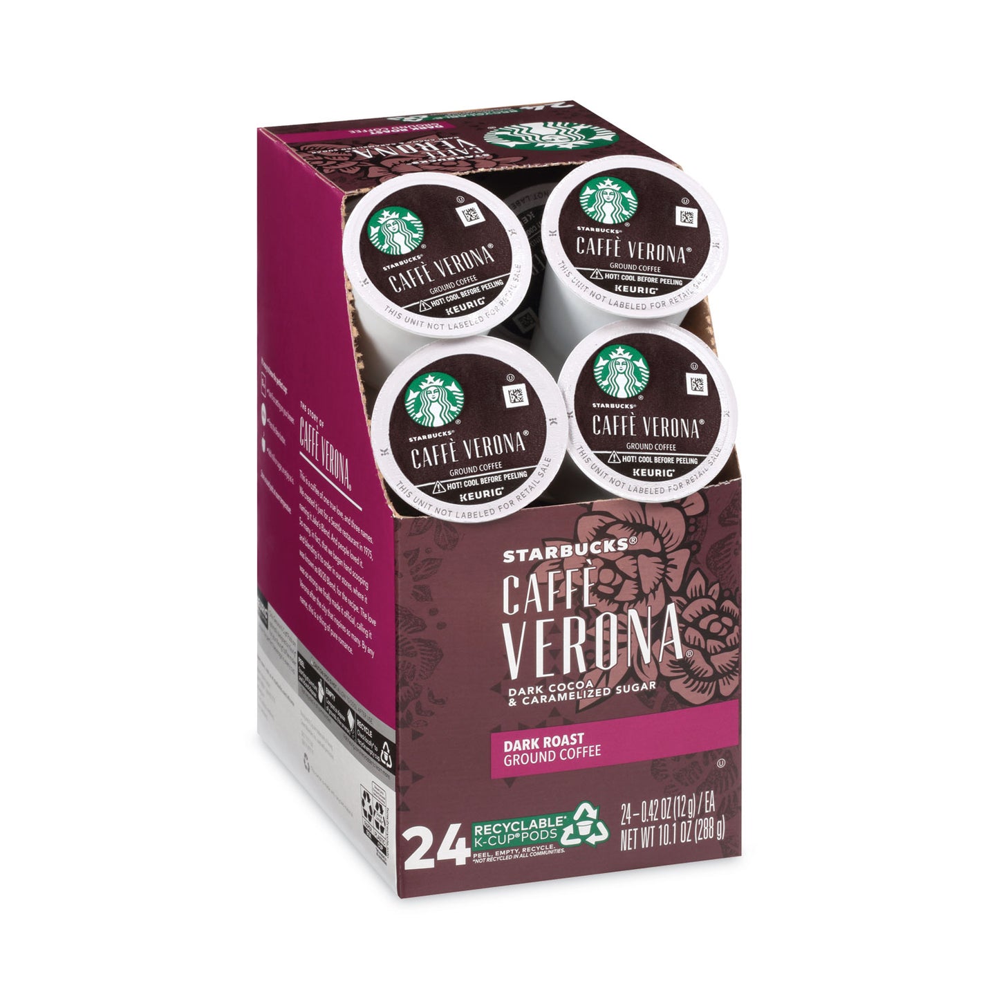 Starbucks Caffe Verona Coffee K-Cups Pack, 24/Box (011111160)