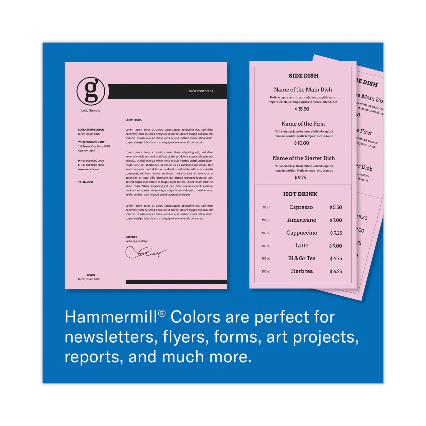 Hammermill Colors Print Paper, 20 lb Bond Weight, 8.5 x 11, Lilac, 500/Ream (102269)