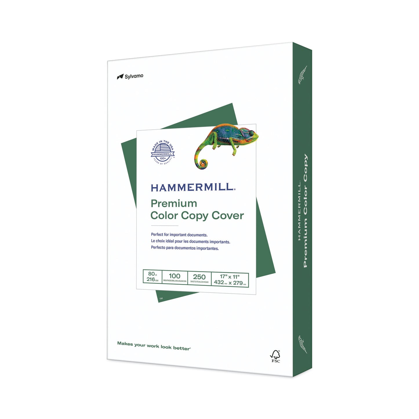 Hammermill Premium Color Copy Cover, 100 Bright, 80 lb Cover Weight, 17 x 11, 250/Pack (120037)