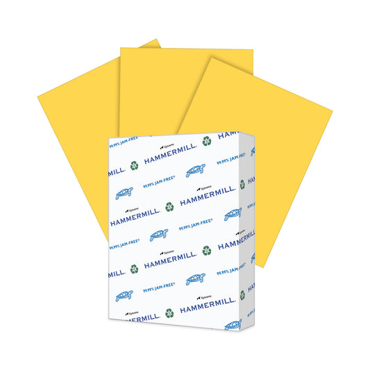 Hammermill Colors Print Paper, 20 lb Bond Weight, 8.5 x 11, Goldenrod, 500/Ream (103168)