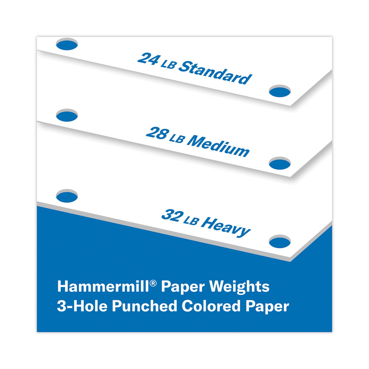 Hammermill Premium Laser Print Paper, 98 Bright, 3-Hole, 24 lb Bond Weight, 8.5 x 11, White, 500/Ream (107681)