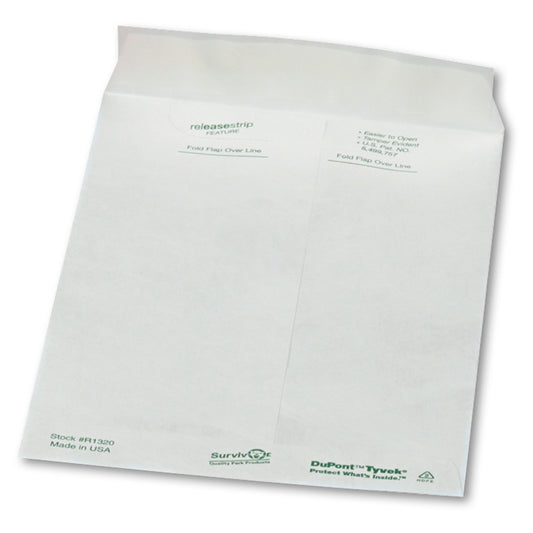 Survivor Lightweight 14 lb Tyvek Catalog Mailers, #6 1/2, Square Flap, Redi-Strip Adhesive Closure, 6 x 9, White, 100/Box (R1320)