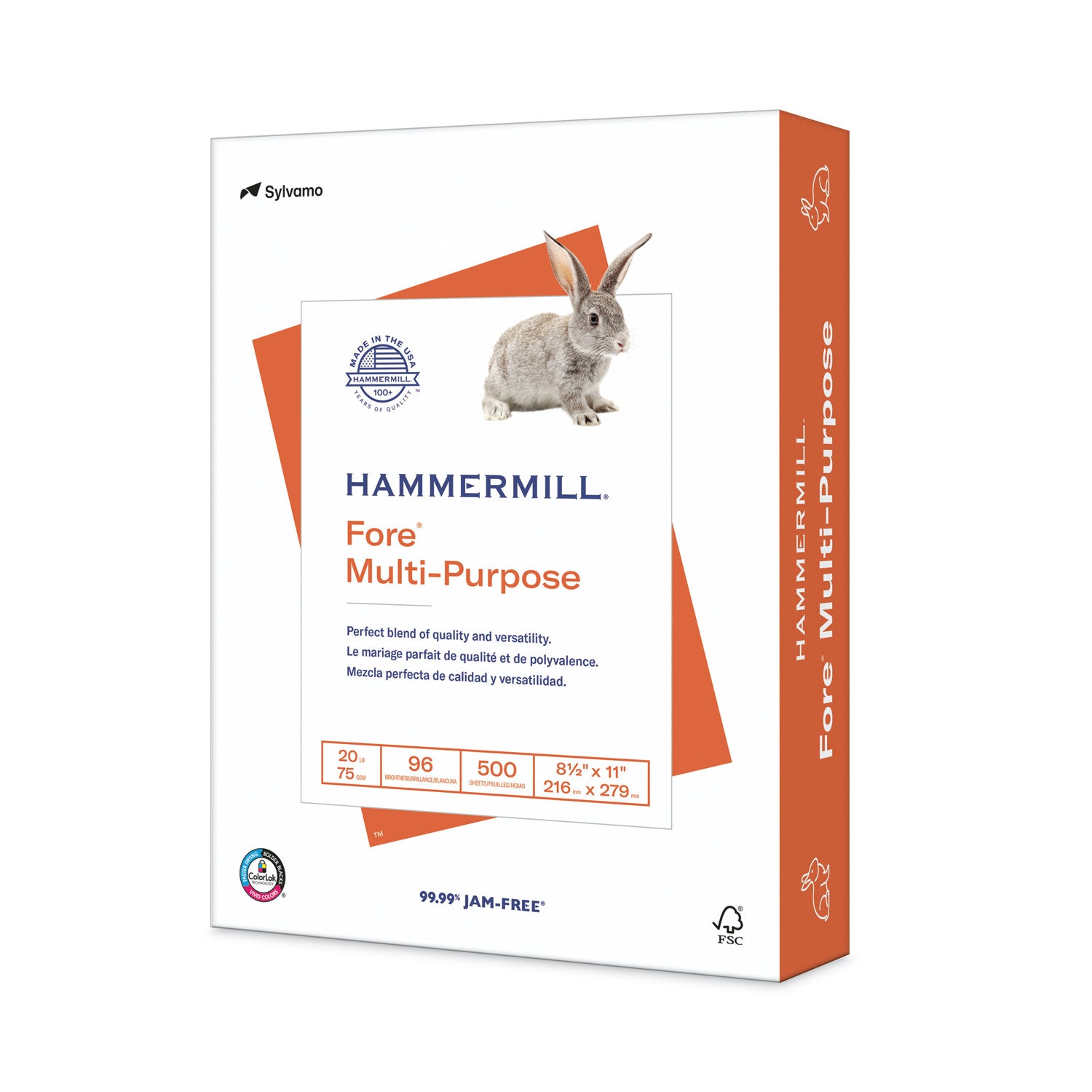 Hammermill Fore Multipurpose Print Paper, 96 Bright, 20 lb Bond Weight, 8.5 x 11, White, 500 Sheets/Ream (103267RM)