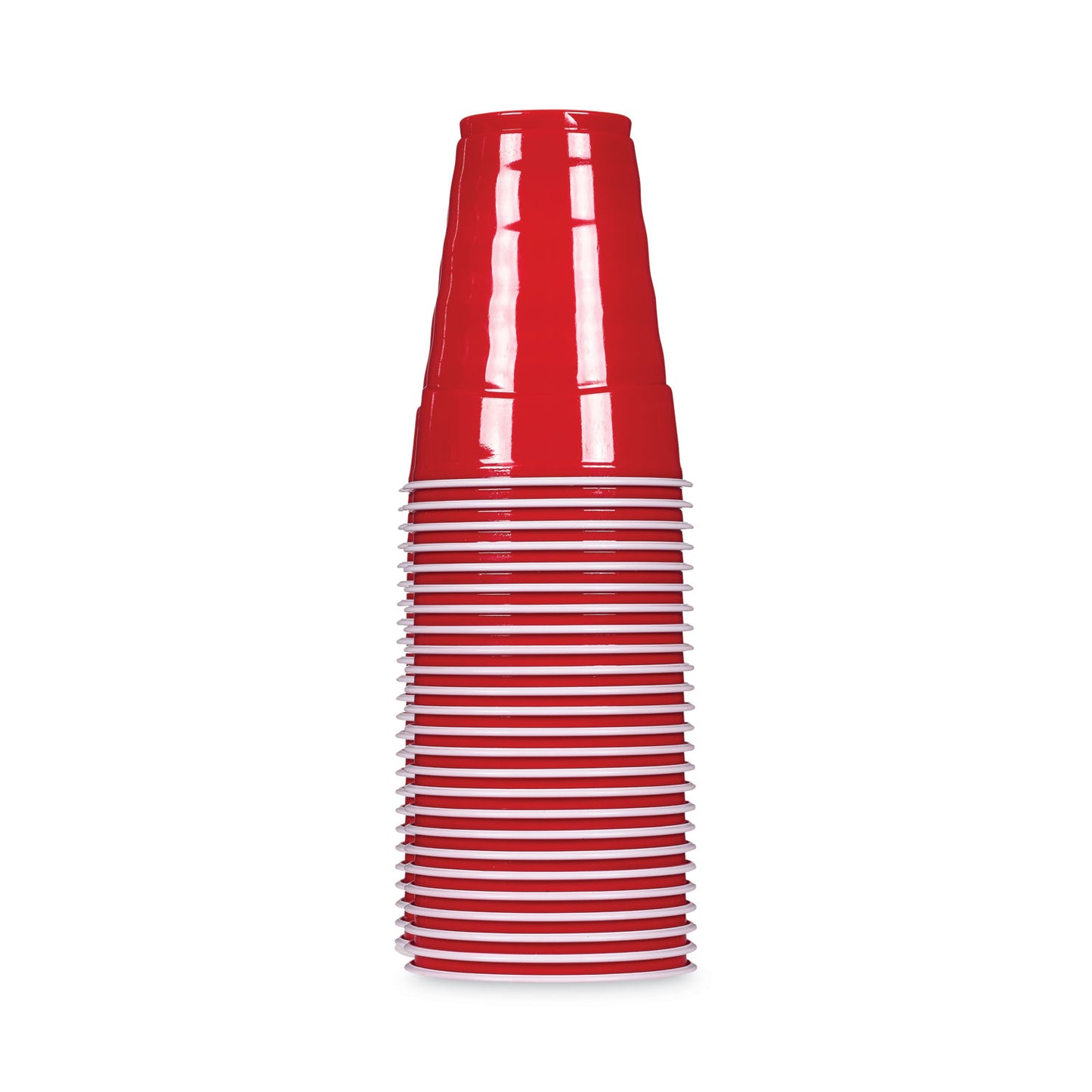 Hefty Easy Grip Disposable Plastic Party Cups, 18 oz, Red, 50/Pack, 8 Packs/Carton (C21895)