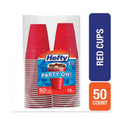 Hefty Easy Grip Disposable Plastic Party Cups, 18 oz, Red, 50/Pack, 8 Packs/Carton (C21895)