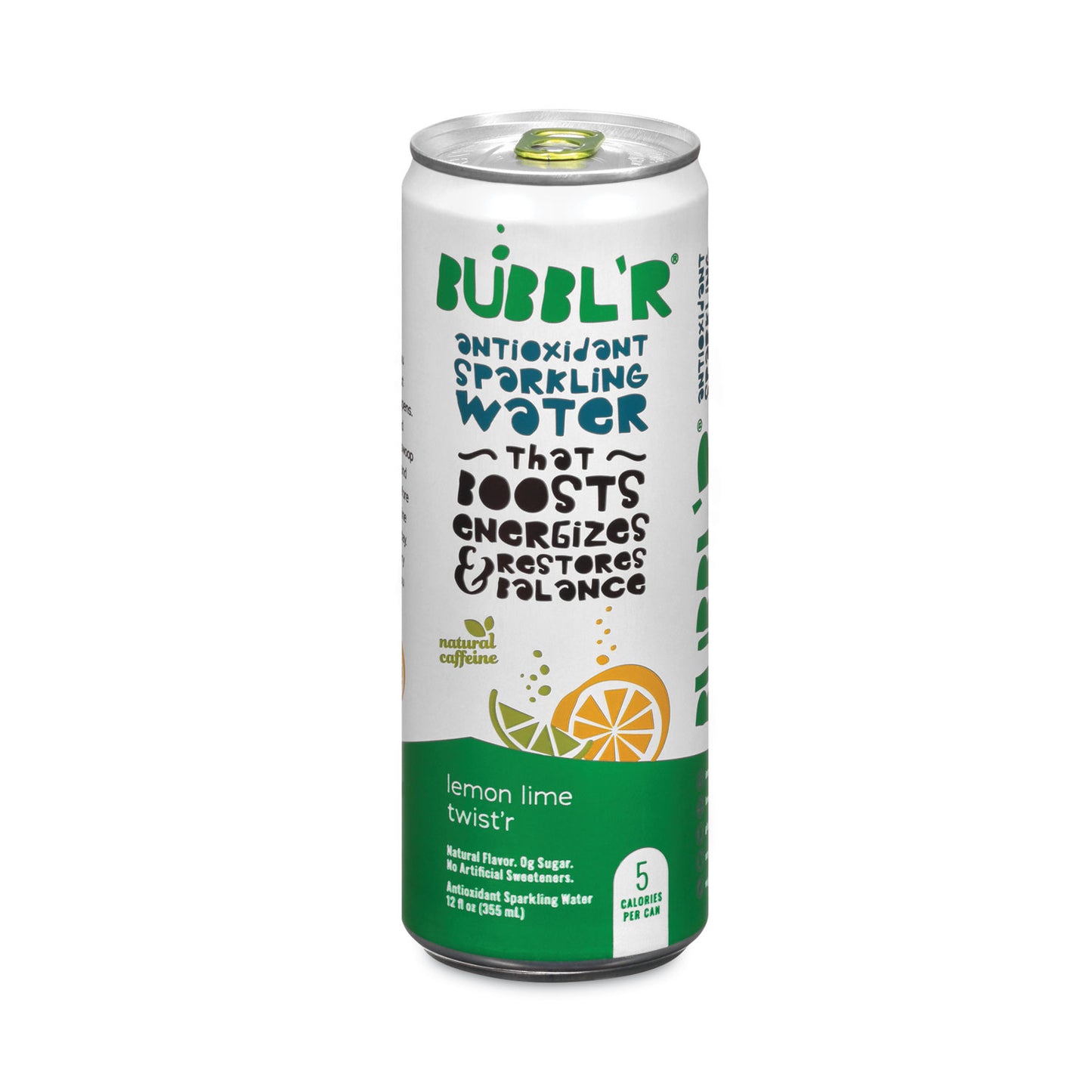 Bubbl'r Antioxidant Sparkling Water, Lemon Lime Twist'r, 12 oz Can, 12 Cans/Carton (WIC60014)