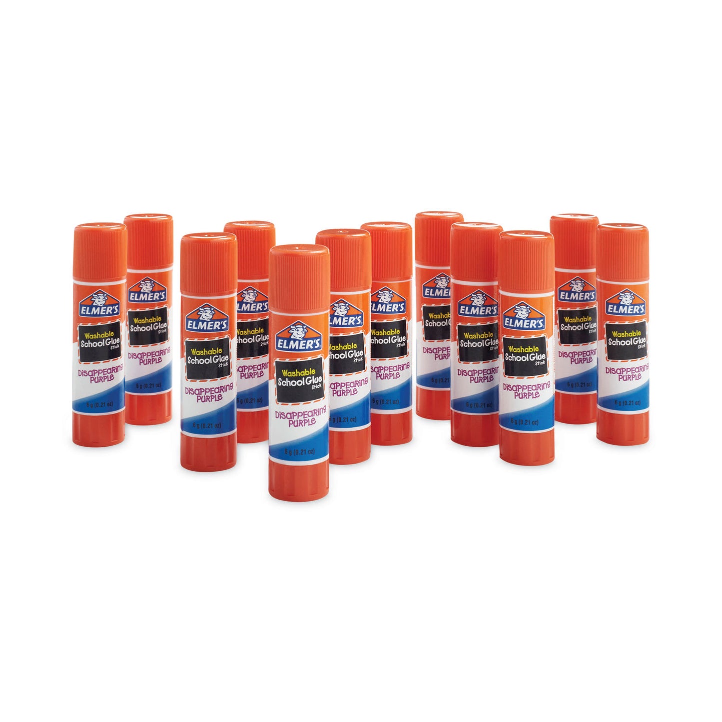 s Disappearing Purple School Glue Stick, 0.21 oz, Dries Clear, 12/Pack (E1559)