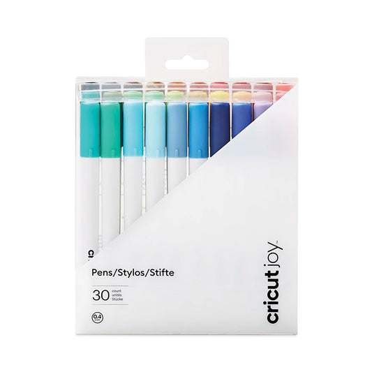 Cricut Joy Porous Point Pens, Stick, Fine 0.4 mm, Assorted Ink Colors, White Barrel, 30/Set (2008801)