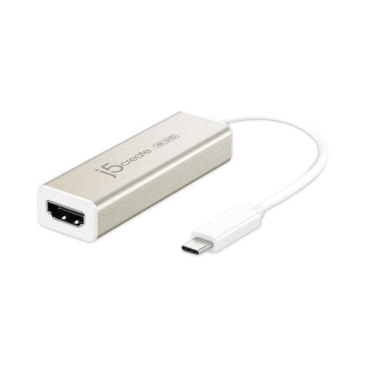 j5create USB-C to HDMI Adapter, 5.71", Silver/White (JCA153US)