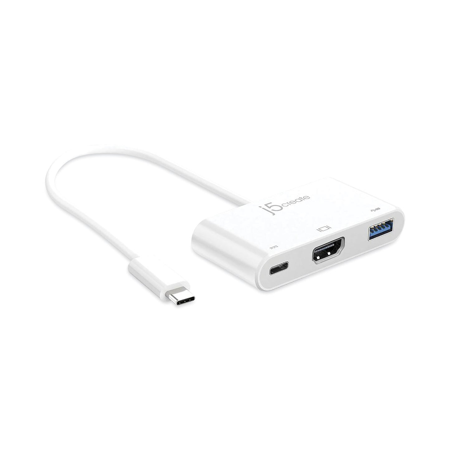 j5create USB-C to HDMI/USB Adapter, 7.87", White (JCA379)