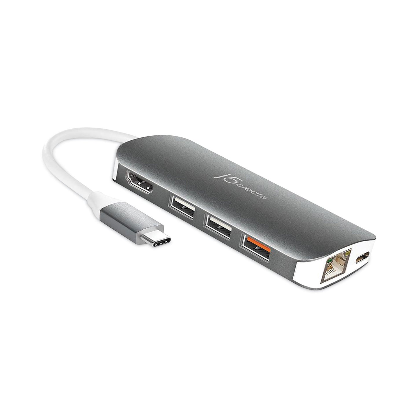 j5create USB-C Multiport Adapter, Gray/White (JCD383)