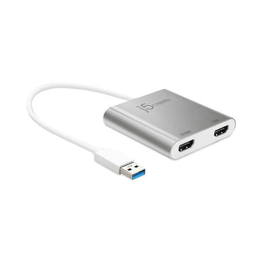 j5create USB to HDMI Adapter, 7.87", Silver/White (JUA365)