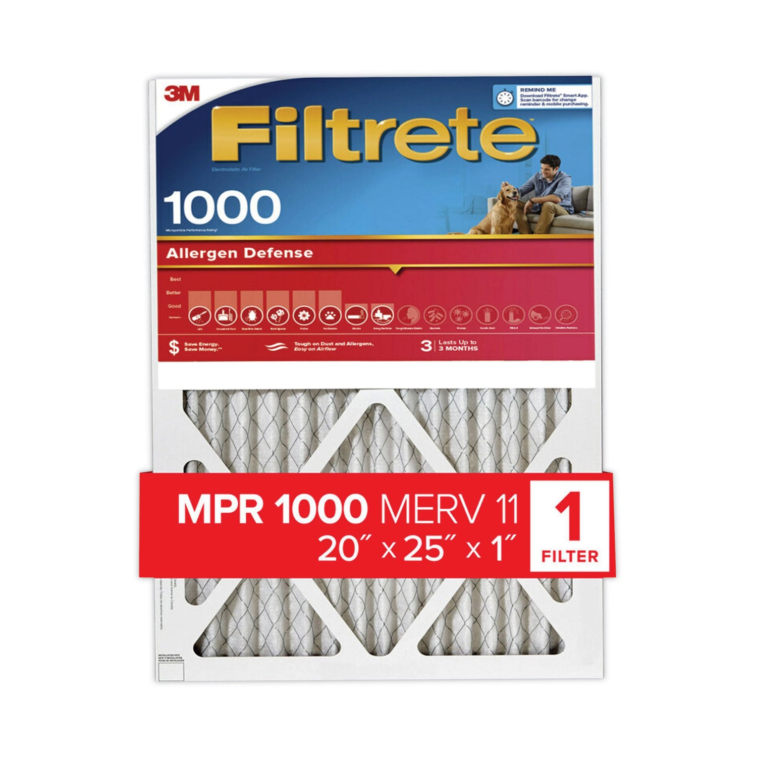 Filtrete Allergen Defense Air Filter, 20 x 25 (70071355948)