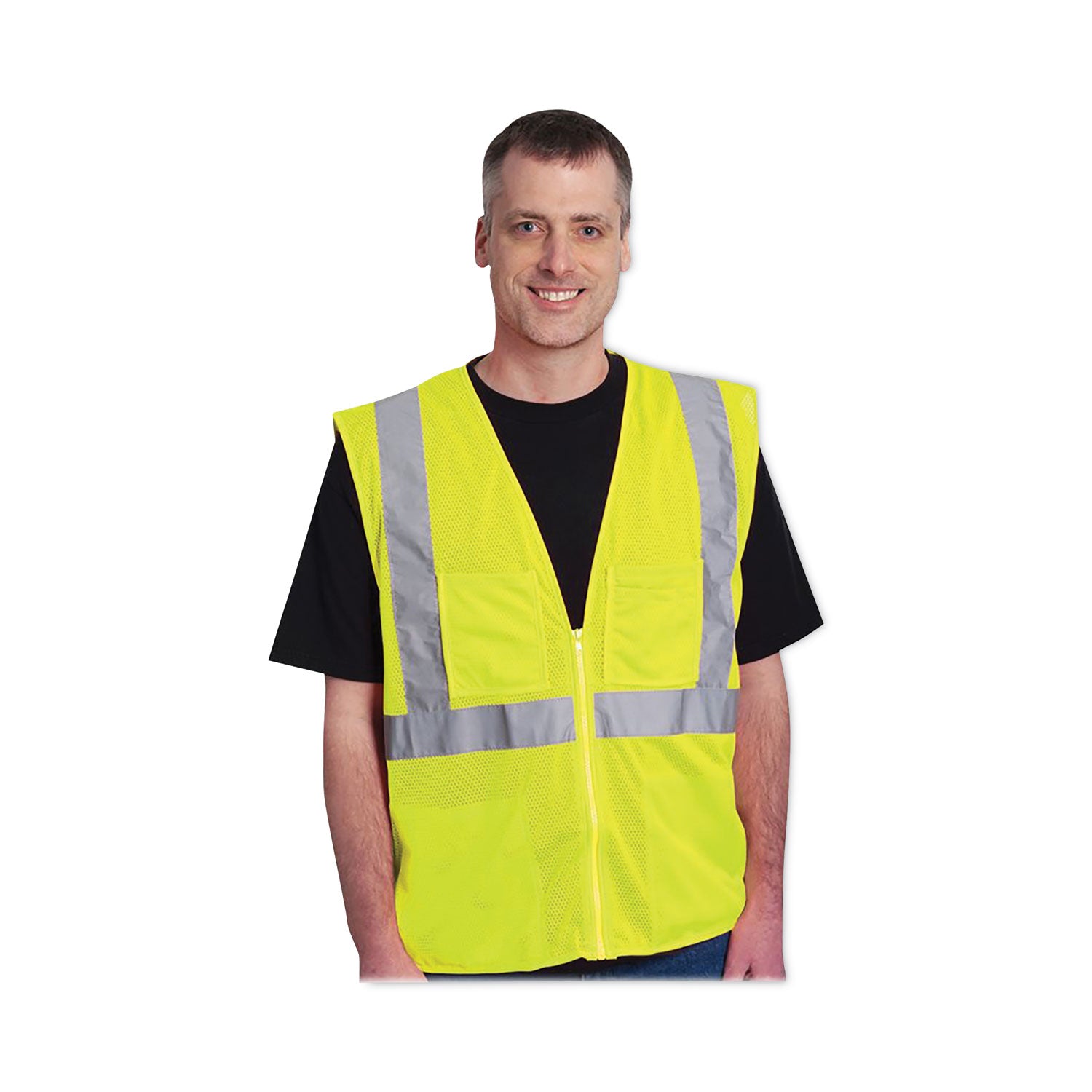 PIP ANSI Class 2 Hook and Loop Safety Vest, 2X-Large, Hi-Viz Lime Yellow (302MVGLY2X)