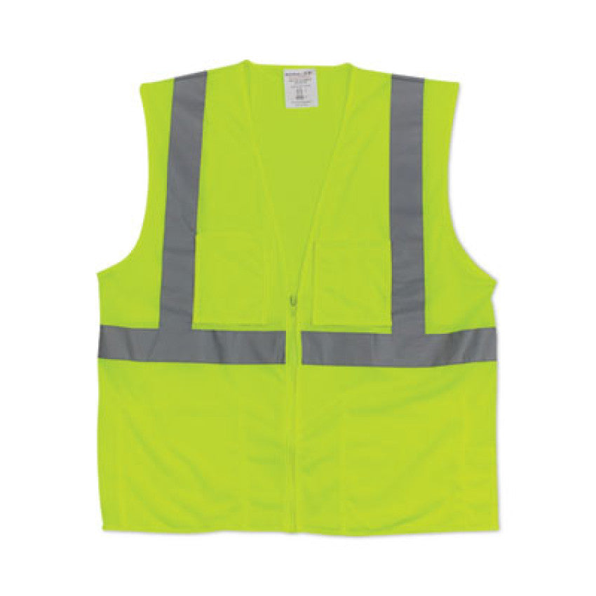 PIP Zipper Safety Vest, 2X-Large, Hi-Viz Lime Yellow (302MVGZLY2X)