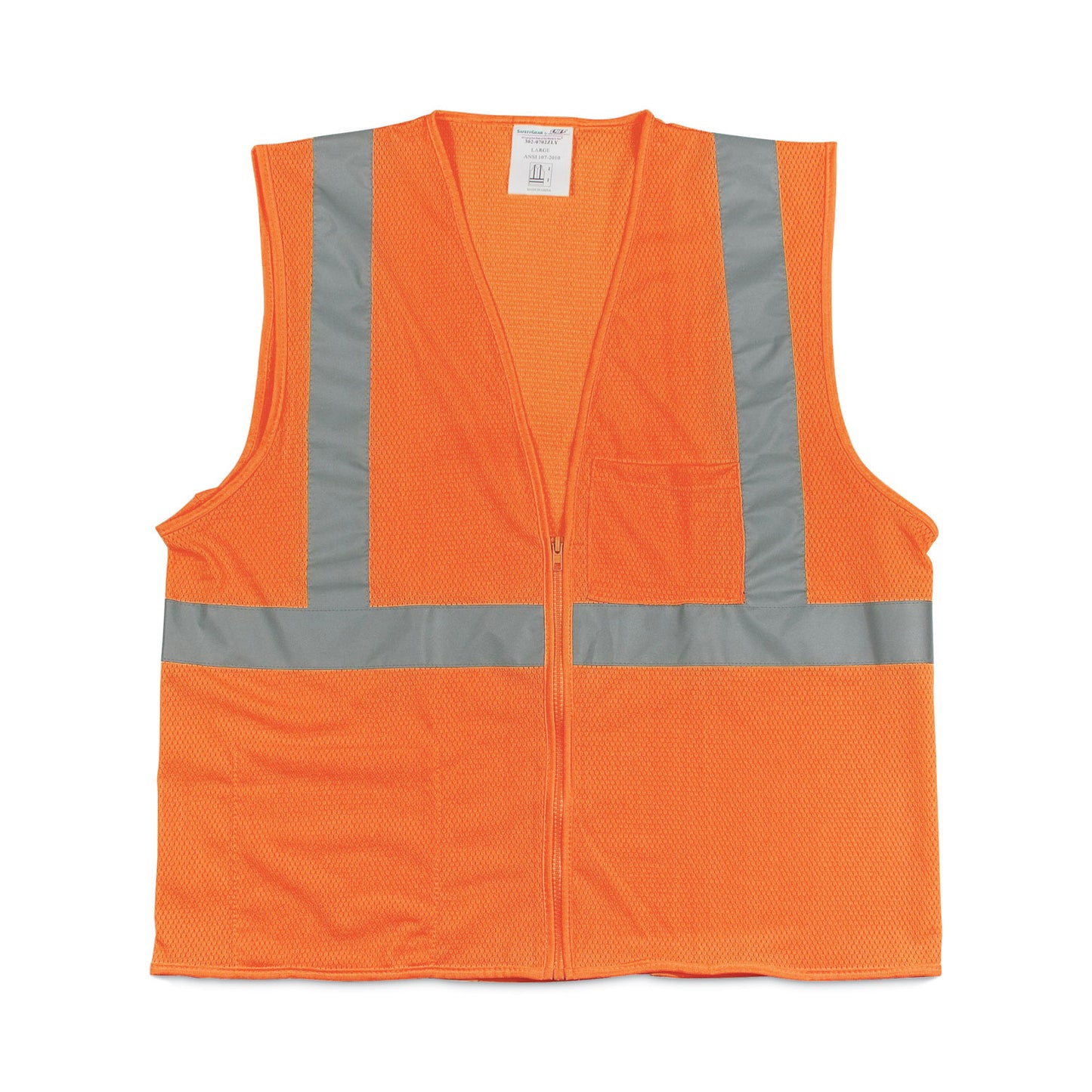 PIP Zipper Safety Vest, X-Large, Hi-Viz Orange (302MVGZORXL)